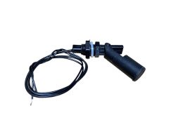 Black magnetic water level sensor CMWC86 with cable and mounting nut on a white background.
