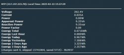 Screenshot of electrical parameter measurements.