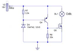 Układ odcinający odbiornik przy spadku napięcia baterii