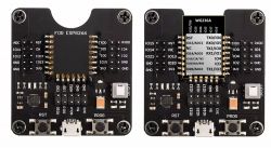 Two black ESP adapters for WG236A chip with visible connectors and RST and PROG buttons.