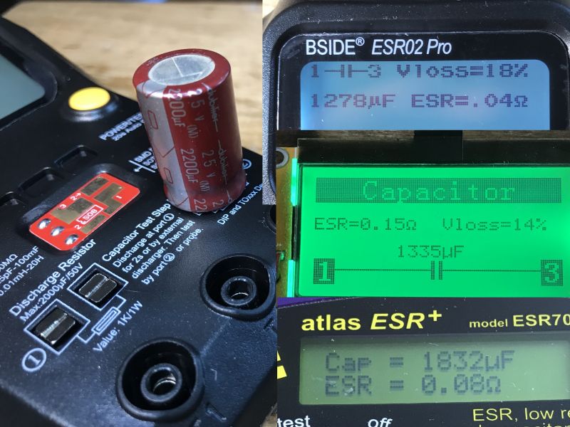 Comparison of BSIDE ESR02 Pro Tester with Other Devices BSIDE ESR02 Pro component tester compared with other devices.