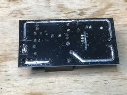 View of the bottom side of the LXU402 relay PCB.