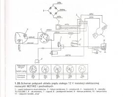 WSK 175 z cewką 12V: Podłączenie mostka Graetza z prądnicą 12V/50W