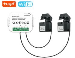 Tuya WiFi energy meter with two inductive coils.