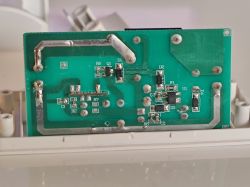 Close-up of the internal side of the smart switch circuit board.