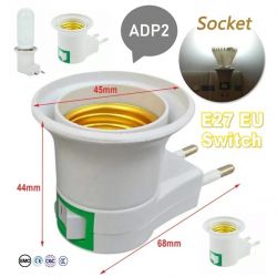 E27 bulb adapter with plug and switch.