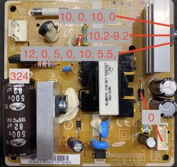 Samsung RS7768FHCBC nie działa - brak napięcia na zasilaczu 5V/12V