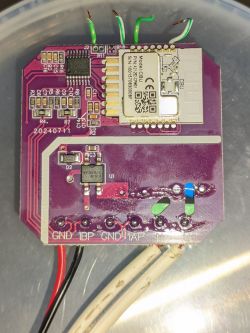 Inside of a power meter showing CBU module and electronic components.
