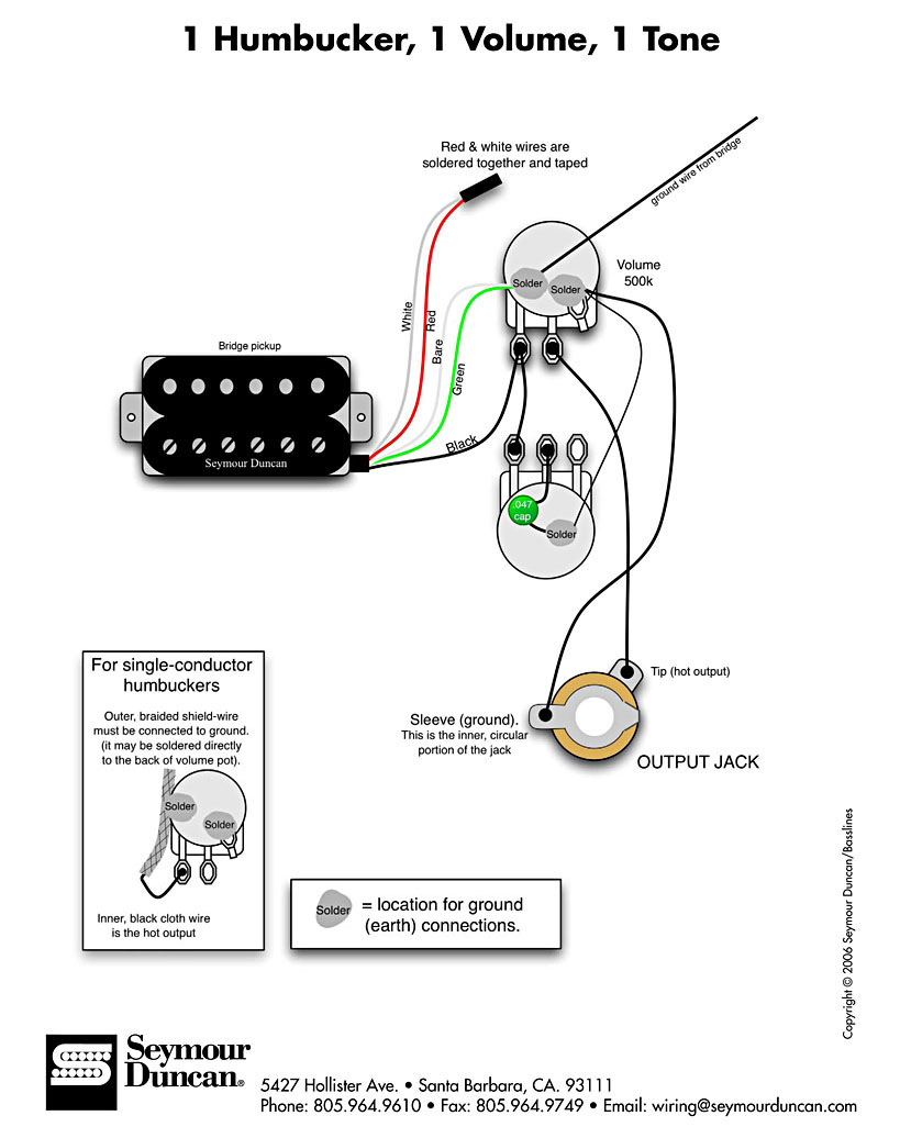 schenat do 1 humbuckera i 2 potencjometrow - elektroda.pl custom wiring diagram for fender squire 