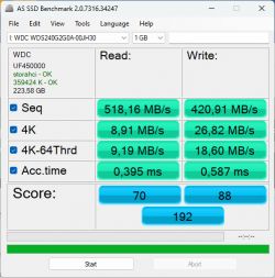 WD SSD SATA 240GB - czy on jest aż tak wolny, czy to degradacja?