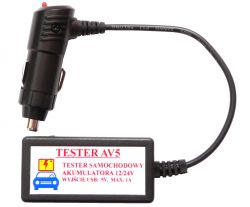 Tester akumulatora 12V / 24V woltomierz samochodowy na androida (ładowarka) Tester akumulatora 12V / 24V woltomierz samochodowy na androida (ładowarka)
