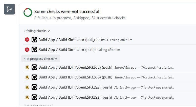 Dashboard showing the status of task checks in a build system.