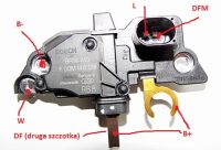 Podłączenie regulatora Bosch F00M - rola zacisków W i DFM