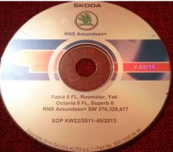 CD mit Software-Update für RNS Amundsen+ für Skoda- und Seat-Fahrzeuge.