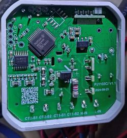 Close-up of a device's printed circuit board with visible electronic components and markings PJ1103C/v1.1 and date 2024-09-23.