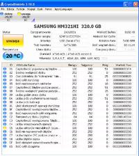 Dysk przenośny Samsung 320 gb - (zrzut z CrystalDiskInfo)