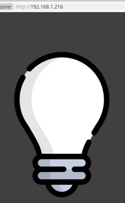 Light bulb icon on dark background in browser interface at 192.168.1.216