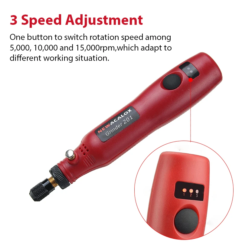 Przenośna, akumulatorowa mini-wiertareczka Newacalox Grinder 201 z USB