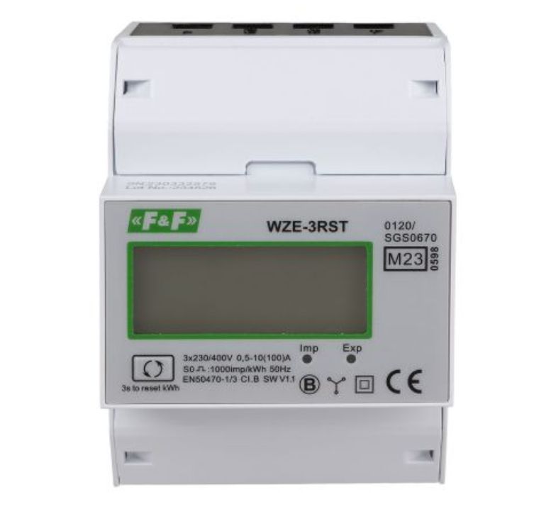 Licznik energii elektrycznej F&F WZE-3RST z wyświetlaczem LCD
