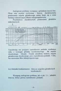 Charakterystyki przenoszenia głośników niskotonowych i opis problemów w zestawach głośnikowych