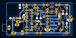 Amplifier PCB Schematic Printed circuit board design with electronic components.