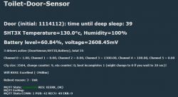 Screenshot of toilet door sensor data showing anomalies in readings.