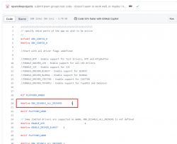 Screenshot of a code snippet in a GitHub editor.