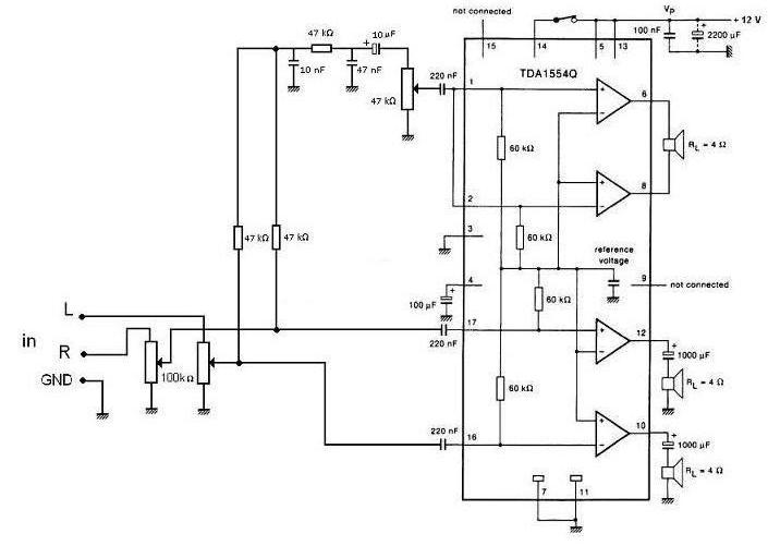 Tda1554q схема усилителя