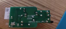 Image of a printed circuit board with markings and connectors