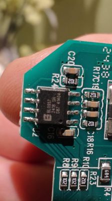 Close-up of Circuit Board with BL0937 Chip Close-up of a circuit board with a BL0937 chip and resistors.