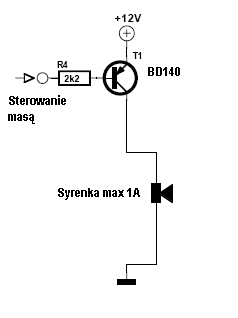 Bezpośrednie sterowanie syrenki czujnikiem mikrofalowym.