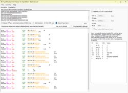 Screenshot of TuyaMCU Explorer showing UART packet log and a variables table on the right