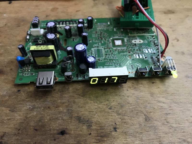 Electronic Board with Numeric Display Electronic board with a display showing 01:78.
