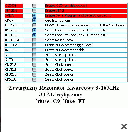 Błąd odczytu fusebitów i wgrywania programu na ATMEGA16 przez USBasp