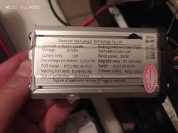 Tabliczka znamionowa kontrolera hulajnogi elektrycznej Shenzhen Kechuang Technology.