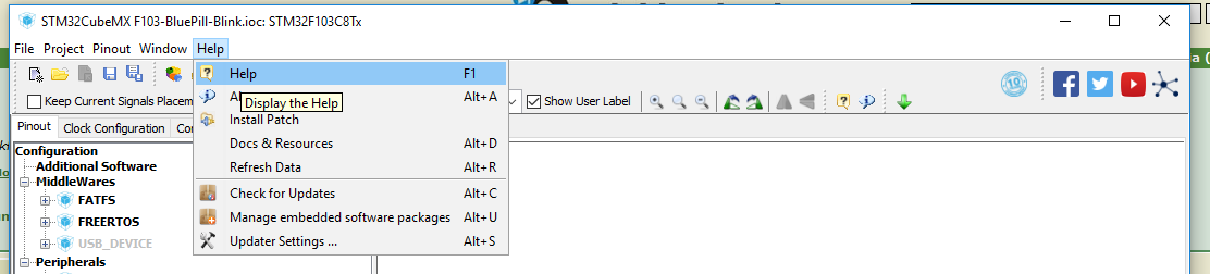 Konfiguracja środowiska Atollic TrueSTUDIO z CubeMX dla STM32F103C8T6