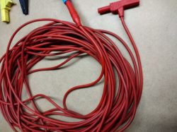 [Sprzedam] Kabel pomiarowy 15m z żółtym krokodylem, mało używany, cena 100 zł