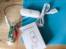 Water Leak Detector with Electronic Components Water leak detector module with electronic components.