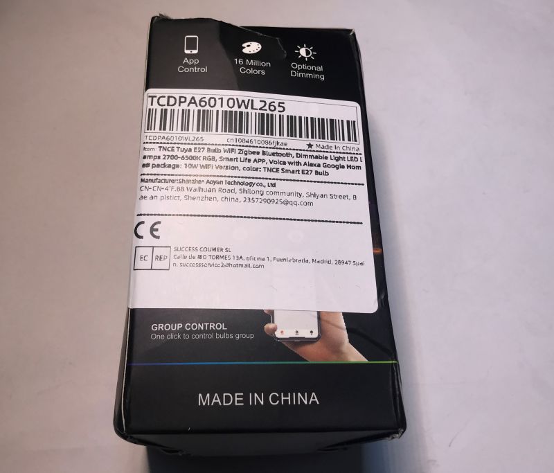 TNCE Smart E27 Bulb Packaging TNCE Smart E27 Bulb Packaging