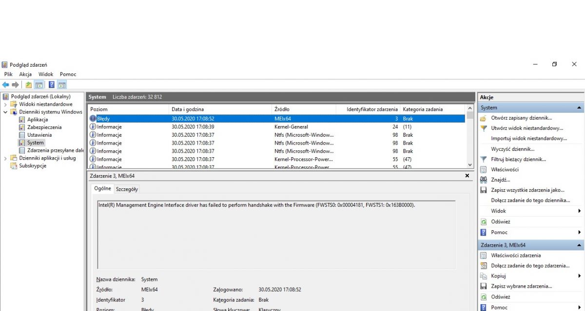 SSD SU800 W urządzeniu \Device\Harddisk2\DR2 wystąpił zły blok i