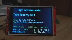 Color screen on ESP32 showing audio file data and playback mode