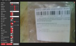 ESP32-Cam Camera User Interface User interface with ESP32-Cam camera settings.