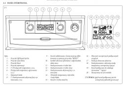 Panel sterowania pieca Immergas Victrix Exa z opisem przycisków i wyświetlacza.