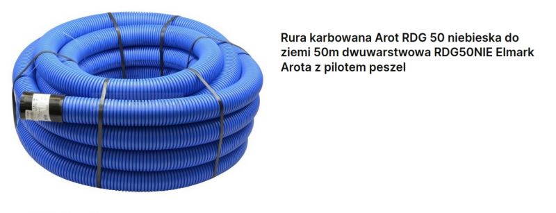 Niebieska rura karbowana Arot RDG 50 o długości 50 metrów.
