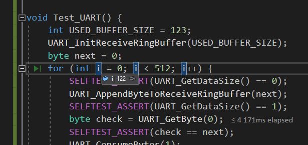 Screenshot of C language program code showing the Test_UART() function.