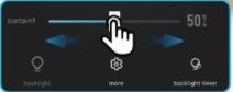 App interface showing sliders with a hand icon