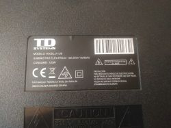 Nameplate of TD Systems TV model K50DLJ11US with technical information.
