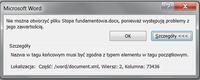 Plik Word2010 - Nie można otworzyć pliku word - praca mgr