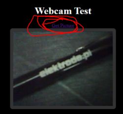 ESP32-Cam Camera Test Screenshot from ESP32-Cam camera test with Get Picture button.