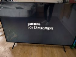 Telewizor Samsung wyświetlający komunikat Samsung for Development.